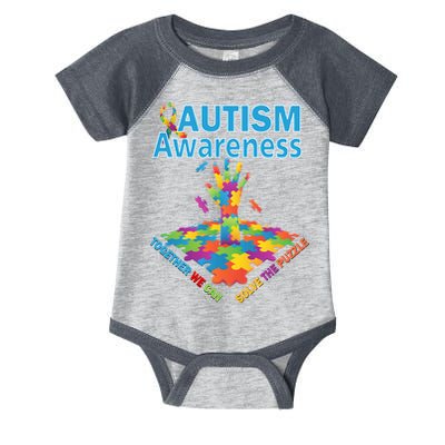 Together We Can Solve The Puzzle Autism Awareness Infant Baby Jersey Bodysuit