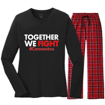 Together We Fight #Coronavirus Support Women's Long Sleeve Flannel Pajama Set 