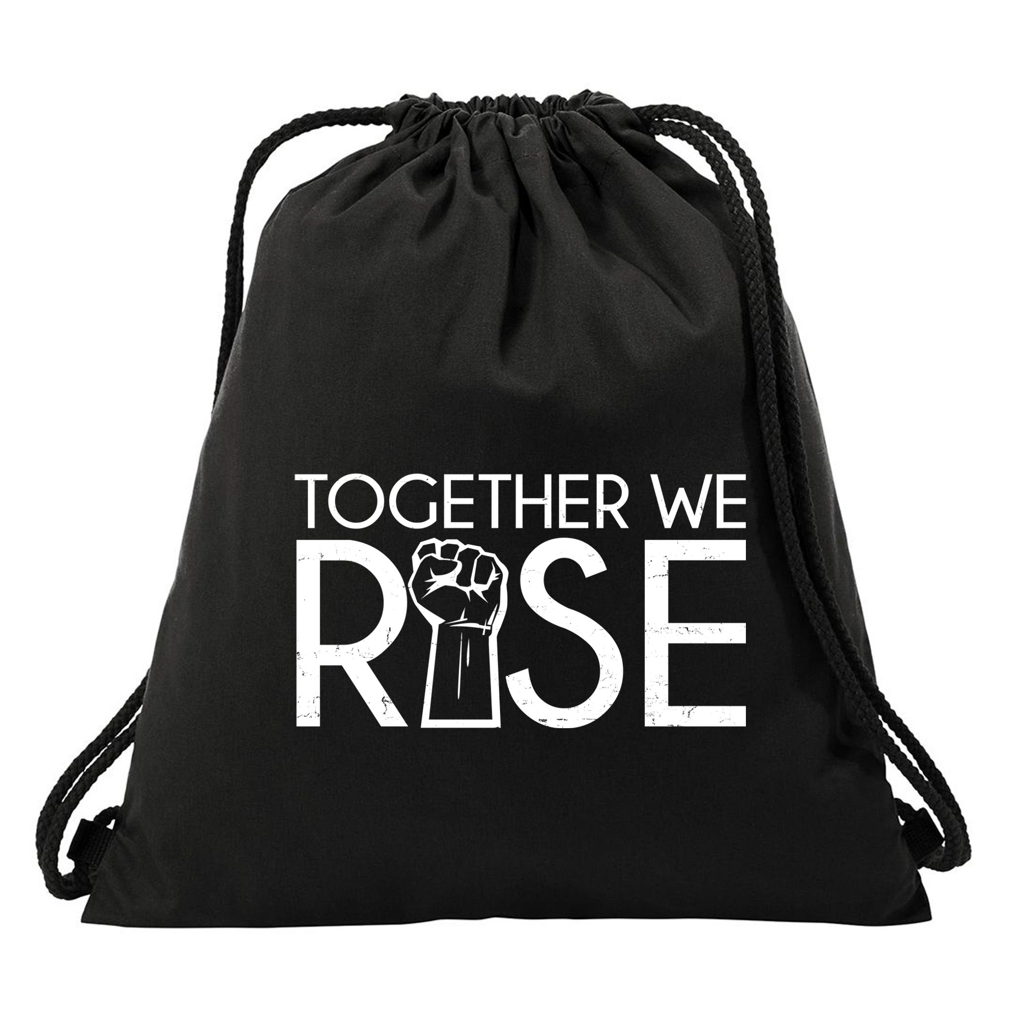 Together We Rise Protest Support Unite Drawstring Bag