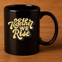 Together We Rise Retro 11oz C Handle Ceramic Mug