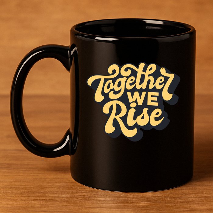 Together We Rise Retro 11oz C Handle Ceramic Mug
