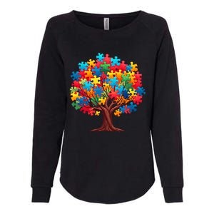 Tree Of Hope Autism Awareness Funny Support Puzzle Great Gift Womens California Wash Sweatshirt