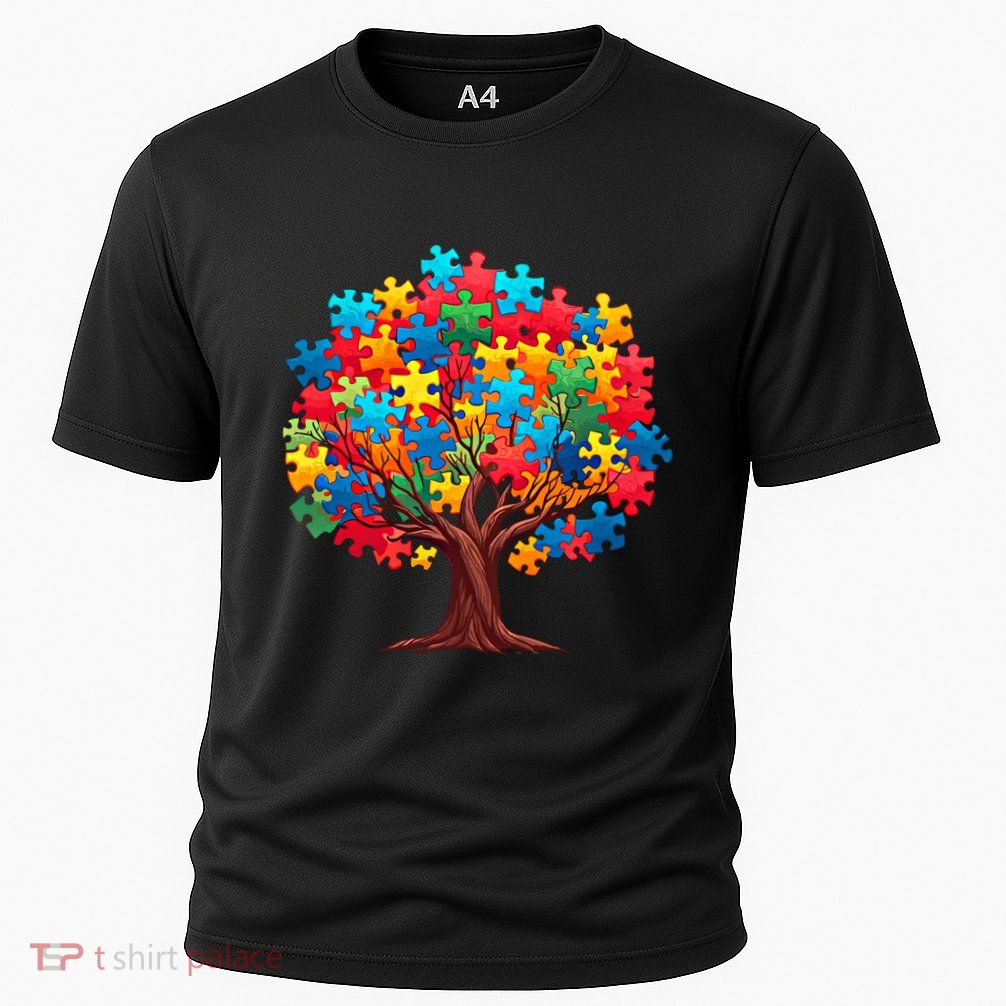 Tree Of Hope Autism Awareness Funny Support Puzzle Great Gift Performance Shirt