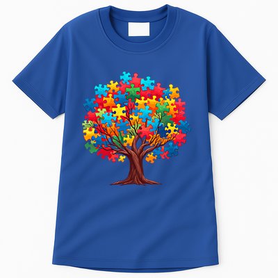 Tree Of Hope Autism Awareness Funny Support Puzzle Great Gift Tall T-Shirt