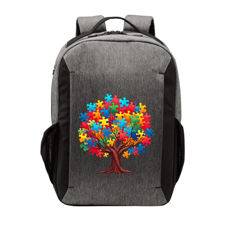 Tree Of Hope Autism Awareness Funny Support Puzzle Great Gift Vector Backpack