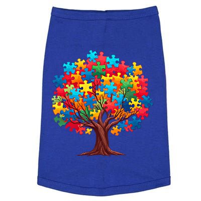 Tree Of Hope Autism Awareness Funny Support Puzzle Great Gift Doggie Tank