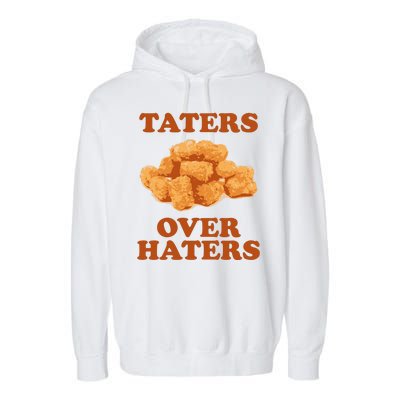 Taters Over Haters Funny Food Garment-Dyed Fleece Hoodie