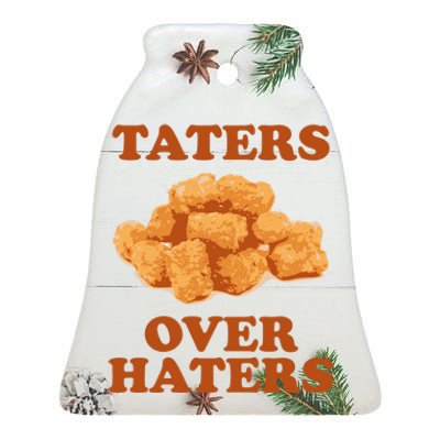 Taters Over Haters Funny Food Ceramic Bell Ornament