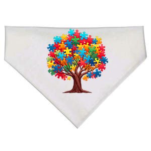 Tree Of Hope Autism Awareness Funny Support Puzzle Great Gift USA-Made Doggie Bandana