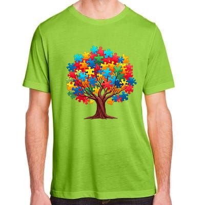 Tree Of Hope Autism Awareness Funny Support Puzzle Great Gift Adult ChromaSoft Performance T-Shirt