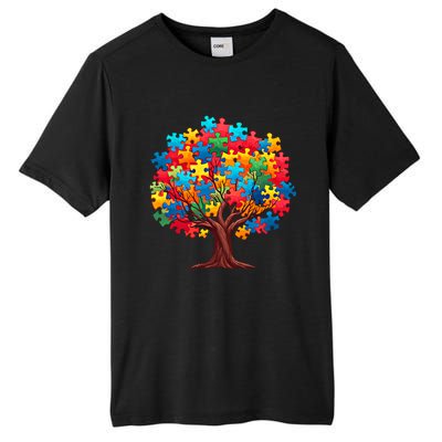 Tree Of Hope Autism Awareness Funny Support Puzzle Great Gift Tall Fusion ChromaSoft Performance T-Shirt