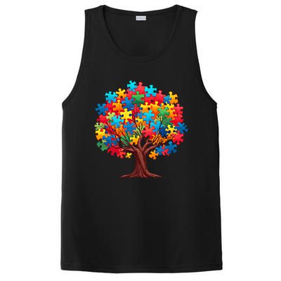 Tree Of Hope Autism Awareness Funny Support Puzzle Great Gift PosiCharge Competitor Tank