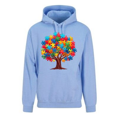 Tree Of Hope Autism Awareness Funny Support Puzzle Great Gift Unisex Surf Hoodie