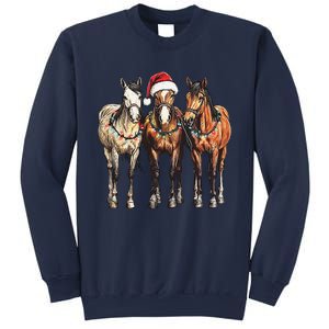 Trio Of Horses Christmas Horse Cowboy Xmas Western Country Sweatshirt