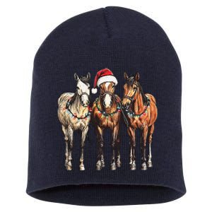 Trio Of Horses Christmas Horse Cowboy Xmas Western Country Short Acrylic Beanie