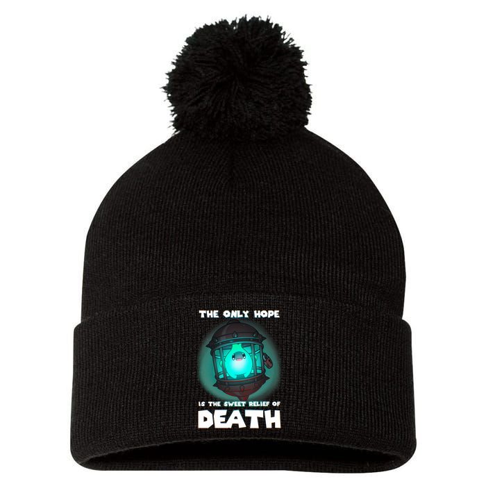 The Only Hope Is The Sweet Relief Of Death Luma Star Pom Pom 12in Knit Beanie