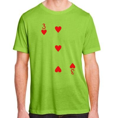 Three Of Hearts Deck Of Cards Playing Cards Halloween Poker Adult ChromaSoft Performance T-Shirt