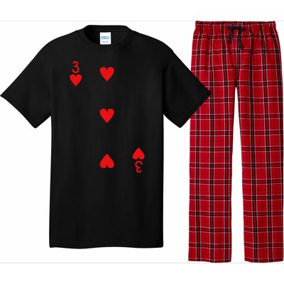 Three Of Hearts Deck Of Cards Playing Cards Halloween Poker Pajama Set