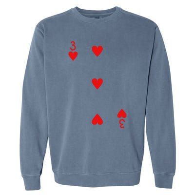 Three Of Hearts Deck Of Cards Playing Cards Halloween Poker Garment-Dyed Sweatshirt