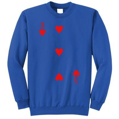 Three Of Hearts Deck Of Cards Playing Cards Halloween Poker Sweatshirt