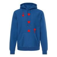 Three Of Hearts Deck Of Cards Playing Cards Halloween Poker Premium Hoodie