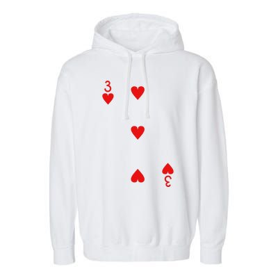 Three Of Hearts Deck Of Cards Playing Cards Halloween Poker Garment-Dyed Fleece Hoodie