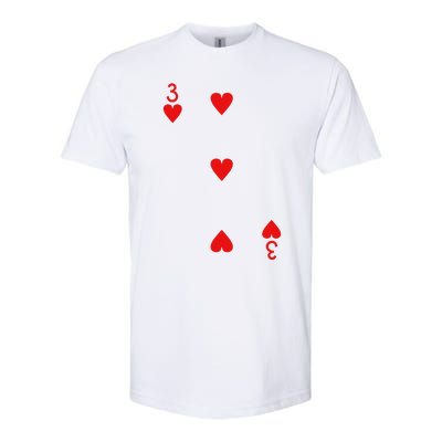 Three Of Hearts Deck Of Cards Playing Cards Halloween Poker Softstyle CVC T-Shirt