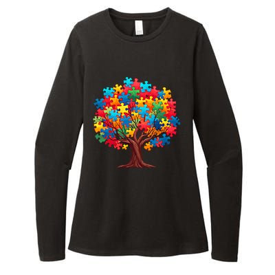 Tree Of Hope Autism Awareness Funny Support Puzzle Great Gift Womens CVC Long Sleeve Shirt