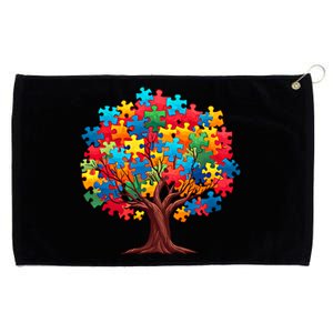 Tree Of Hope Autism Awareness Funny Support Puzzle Great Gift Grommeted Golf Towel