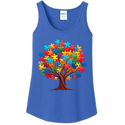 Tree Of Hope Autism Awareness Funny Support Puzzle Great Gift Ladies Essential Tank