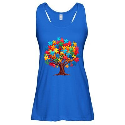 Tree Of Hope Autism Awareness Funny Support Puzzle Great Gift Ladies Essential Flowy Tank