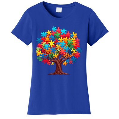 Tree Of Hope Autism Awareness Funny Support Puzzle Great Gift Women's T-Shirt