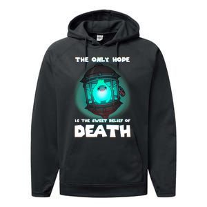 The Only Hope Is Sweet Relief Of Death Luma Star Theres No Sun Performance Fleece Hoodie