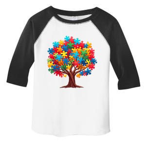 Tree Of Hope Autism Awareness Funny Support Puzzle Great Gift Toddler Fine Jersey T-Shirt