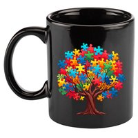 Tree Of Hope Autism Awareness Funny Support Puzzle Great Gift 11oz C Handle Ceramic Mug