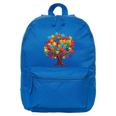 Tree Of Hope Autism Awareness Funny Support Puzzle Great Gift 16 in Basic Backpack