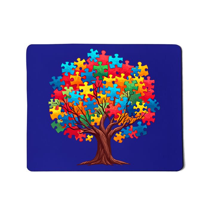 Tree Of Hope Autism Awareness Funny Support Puzzle Great Gift Mousepad