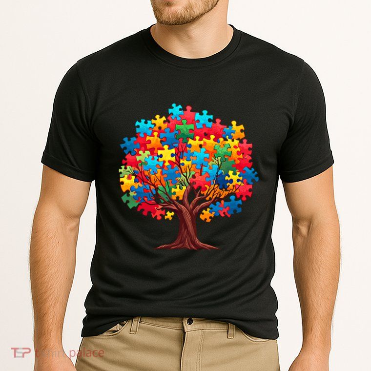 Tree Of Hope Autism Awareness Funny Support Puzzle Great Gift Performance Shirt