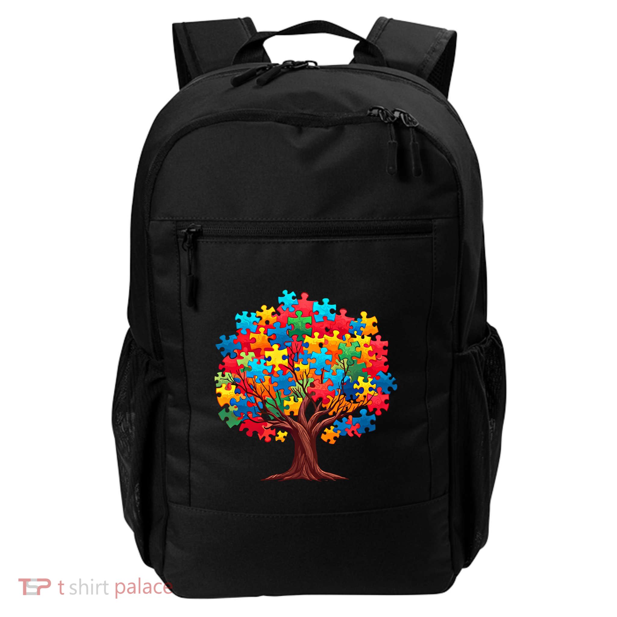 Tree Of Hope Autism Awareness Funny Support Puzzle Great Gift Backpack