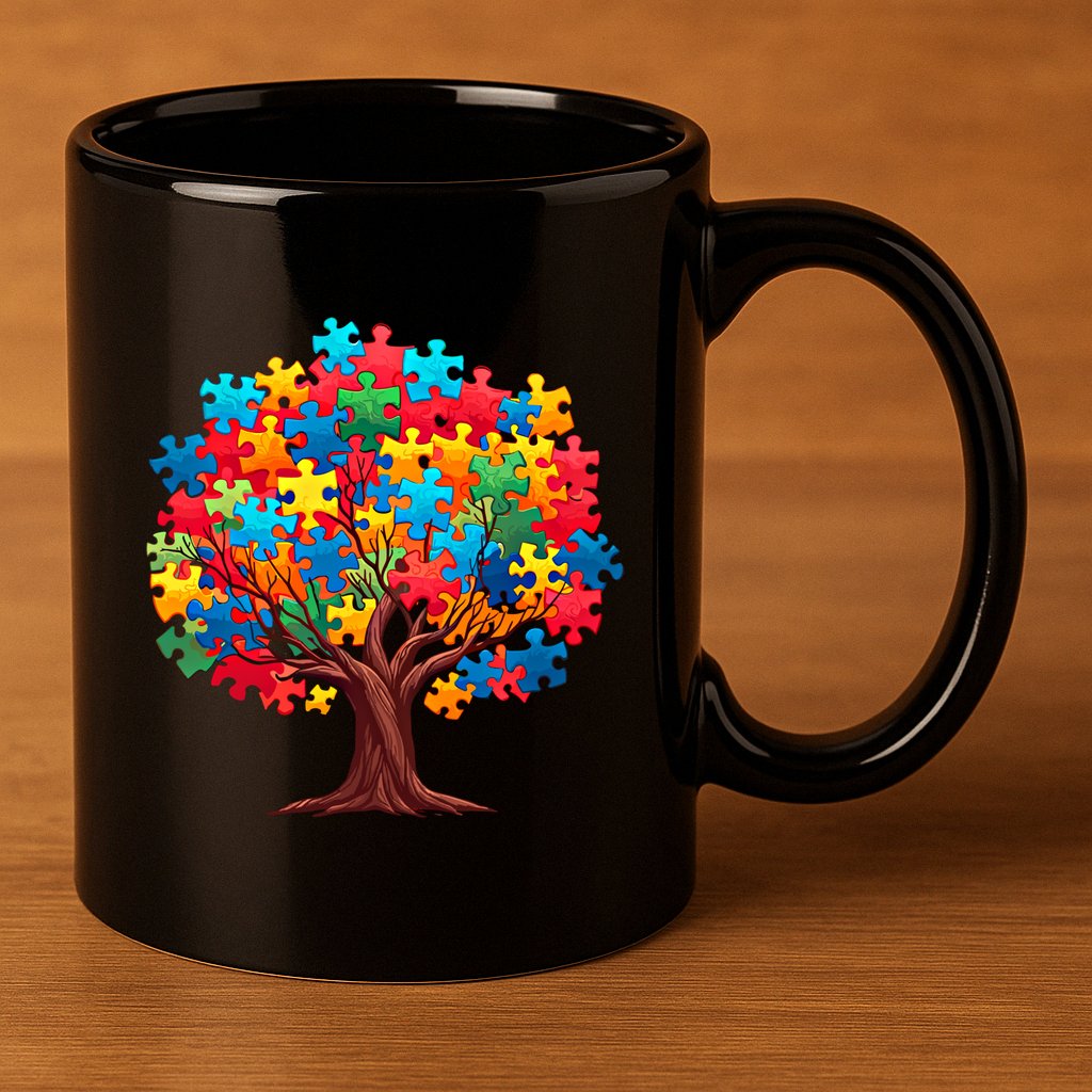 Tree Of Hope Autism Awareness Funny Support Puzzle Great Gift 11oz C Handle Ceramic Mug