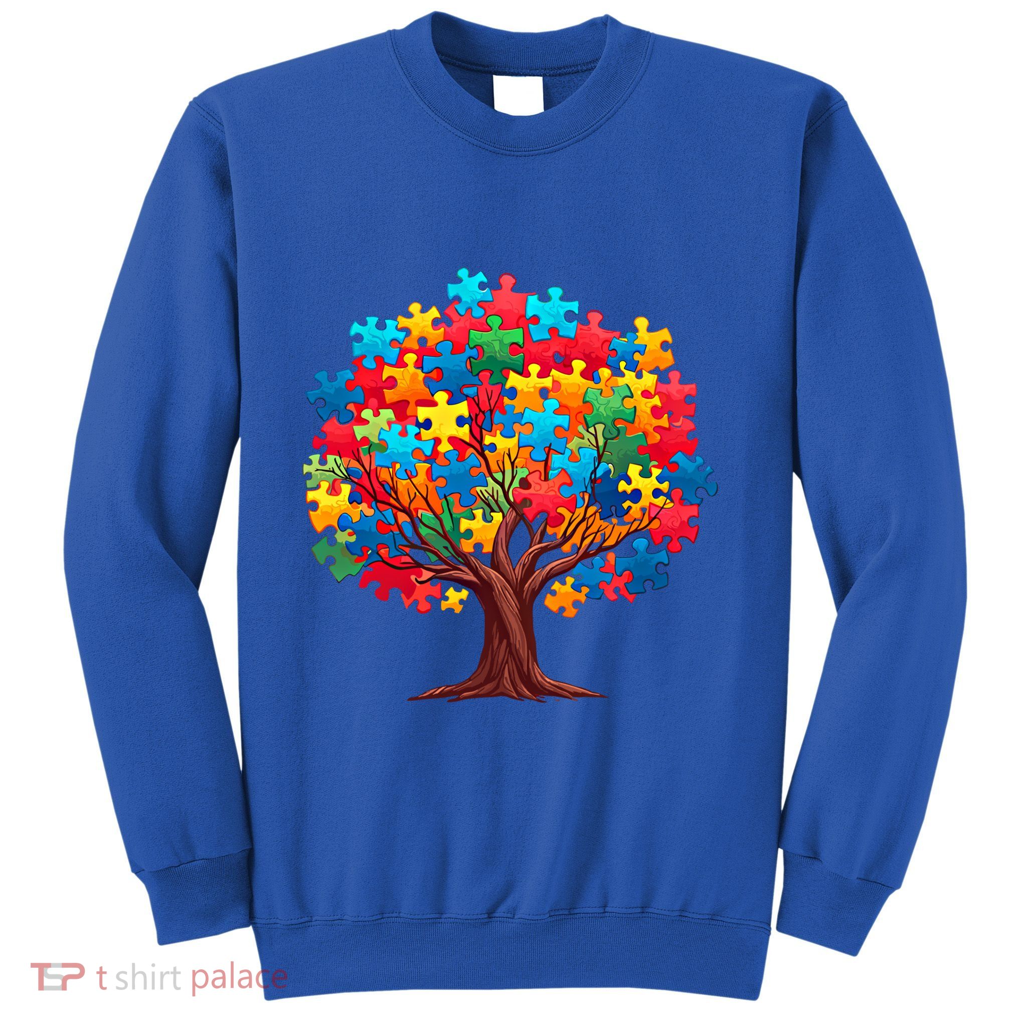 Tree Of Hope Autism Awareness Funny Support Puzzle Great Gift Sweatshirt