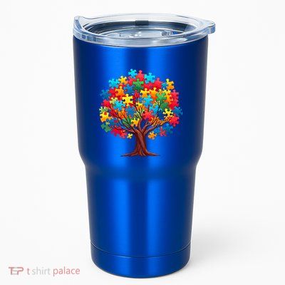 Tree Of Hope Autism Awareness Funny Support Puzzle Great Gift Tumbler