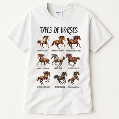 Types Of Horses Horse Breed Horseback Riding Tall T-Shirt