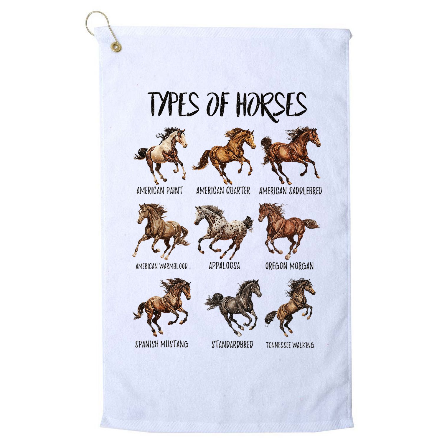 Types Of Horses Horse Breed Horseback Riding Golf Towel