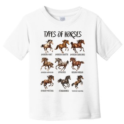 Types Of Horses Horse Breed Horseback Riding Toddler T-Shirt