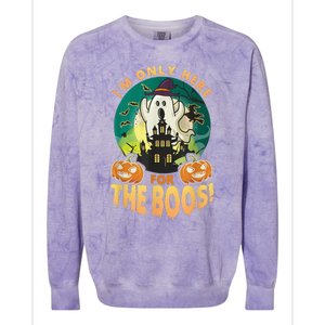 The Only Here For The Boos Cute Boo Ghost Funny Halloween Colorblast Crewneck Sweatshirt