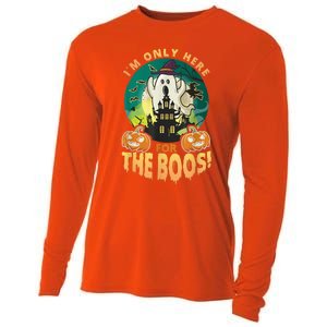 The Only Here For The Boos Cute Boo Ghost Funny Halloween Cooling Performance Long Sleeve Crew