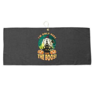 The Only Here For The Boos Cute Boo Ghost Funny Halloween Large Microfiber Waffle Golf Towel