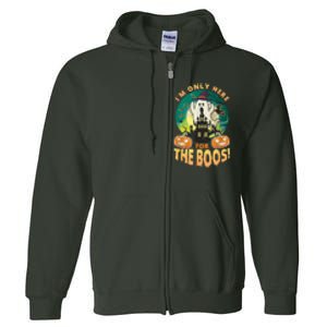 The Only Here For The Boos Cute Boo Ghost Funny Halloween Full Zip Hoodie