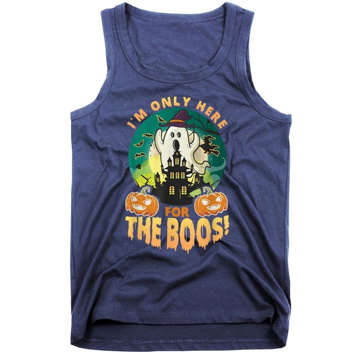 The Only Here For The Boos Cute Boo Ghost Funny Halloween Tank Top